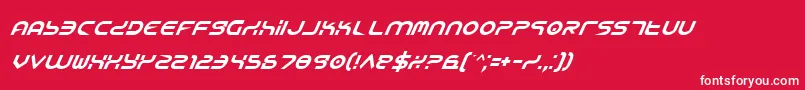 YukonTechItalic Font – White Fonts on Red Background