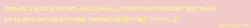 YukonTechItalic Font – Yellow Fonts on Pink Background