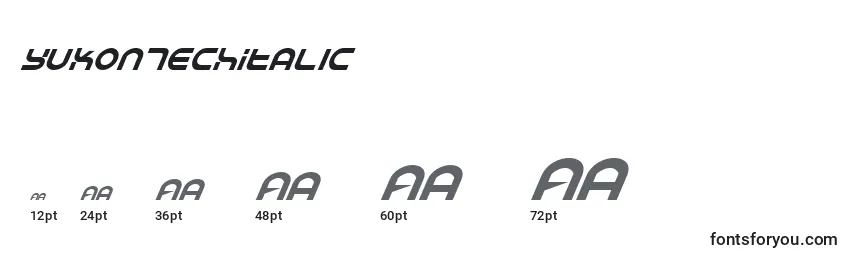 YukonTechItalic Font Sizes
