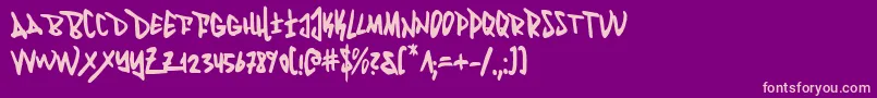 FantomCondensed Font – Pink Fonts on Purple Background