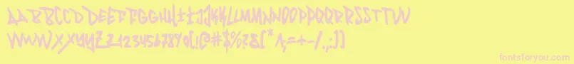 FantomCondensed Font – Pink Fonts on Yellow Background