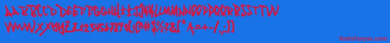 FantomCondensed Font – Red Fonts on Blue Background