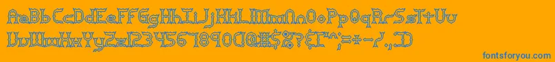 MincerBrk Font – Blue Fonts on Orange Background