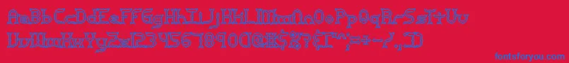 MincerBrk Font – Blue Fonts on Red Background