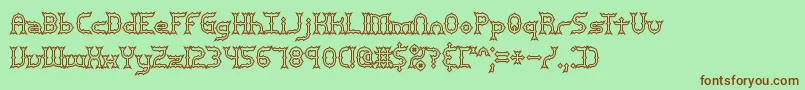 MincerBrk Font – Brown Fonts on Green Background