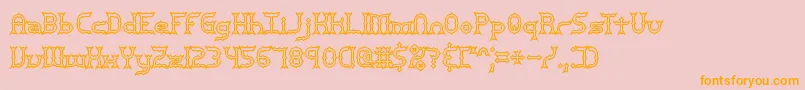 MincerBrk-Schriftart – Orangefarbene Schriften auf rosa Hintergrund