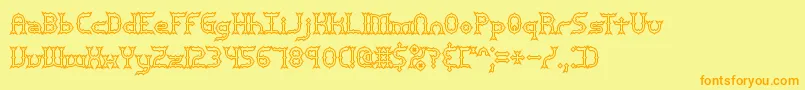 MincerBrk Font – Orange Fonts on Yellow Background