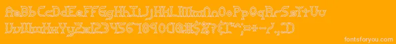 MincerBrk-Schriftart – Rosa Schriften auf orangefarbenem Hintergrund