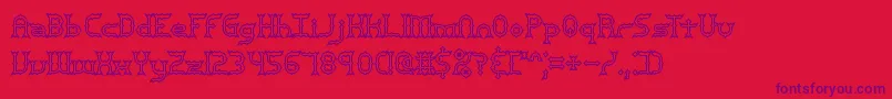 MincerBrk Font – Purple Fonts on Red Background