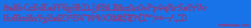 MincerBrk Font – Red Fonts on Blue Background