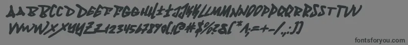 FantomBoldItalic Font – Black Fonts on Gray Background