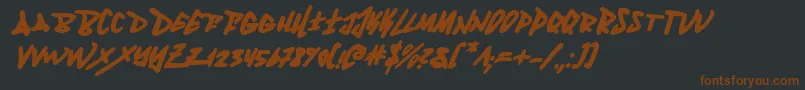 FantomBoldItalic Font – Brown Fonts on Black Background