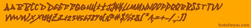FantomBoldItalic Font – Brown Fonts on Orange Background