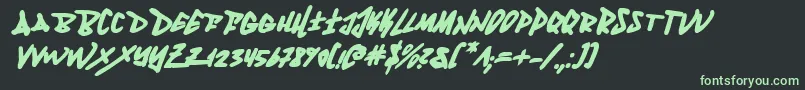 FantomBoldItalic Font – Green Fonts on Black Background