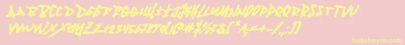 FantomBoldItalic Font – Yellow Fonts on Pink Background