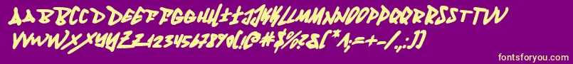 FantomBoldItalic Font – Yellow Fonts on Purple Background