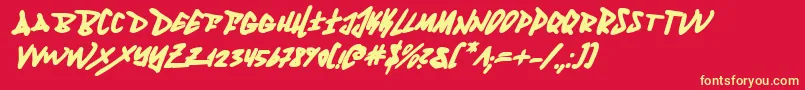 FantomBoldItalic Font – Yellow Fonts on Red Background