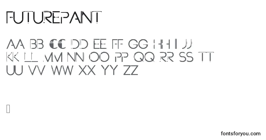A fonte Futurepaint – alfabeto, números, caracteres especiais