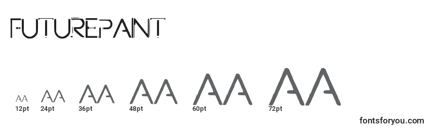 Размеры шрифта Futurepaint