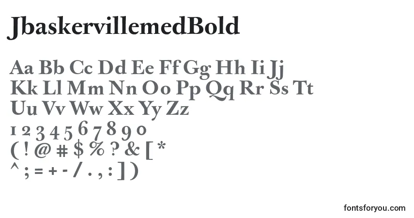 A fonte JbaskervillemedBold – alfabeto, números, caracteres especiais