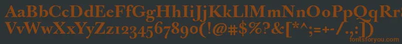 JbaskervillemedBold Font – Brown Fonts on Black Background