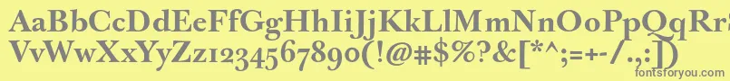 JbaskervillemedBold Font – Gray Fonts on Yellow Background