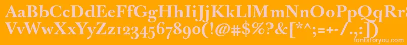 JbaskervillemedBold Font – Pink Fonts on Orange Background