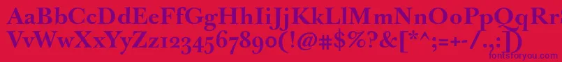 Weitere Informationen zur JbaskervillemedBold-Schriftart JbaskervillemedBold-Schriftart – Violette Schriften auf rotem Hintergrund