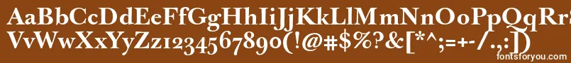 JbaskervillemedBold-fontti – valkoiset fontit ruskealla taustalla
