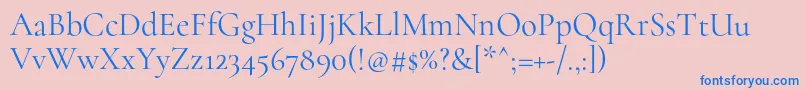 CormorantRegular Font – Blue Fonts on Pink Background