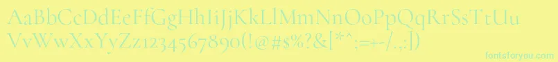 CormorantRegular Font – Green Fonts on Yellow Background