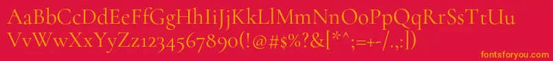 CormorantRegular Font – Orange Fonts on Red Background