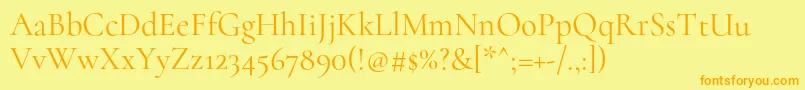 CormorantRegular Font – Orange Fonts on Yellow Background
