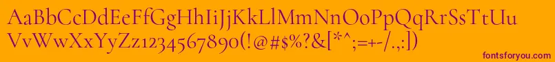 CormorantRegular Font – Purple Fonts on Orange Background