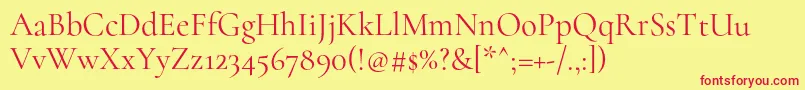 CormorantRegular Font – Red Fonts on Yellow Background