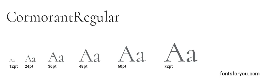 Размеры шрифта CormorantRegular