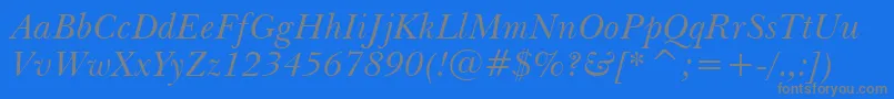 BaskervilleItalicWin95bt Font – Gray Fonts on Blue Background
