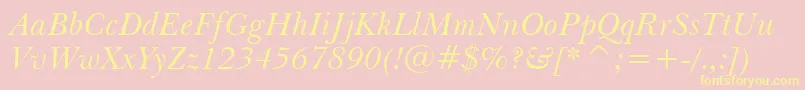 BaskervilleItalicWin95bt Font – Yellow Fonts on Pink Background