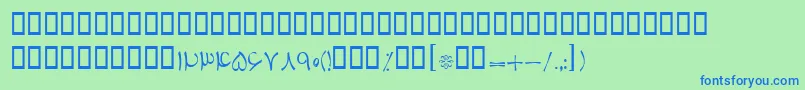 BTabassom Font – Blue Fonts on Green Background