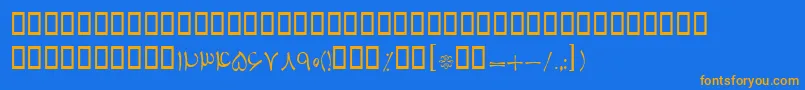 BTabassom Font – Orange Fonts on Blue Background