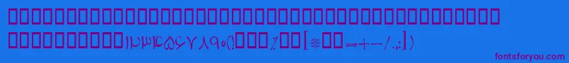 BTabassom Font – Purple Fonts on Blue Background