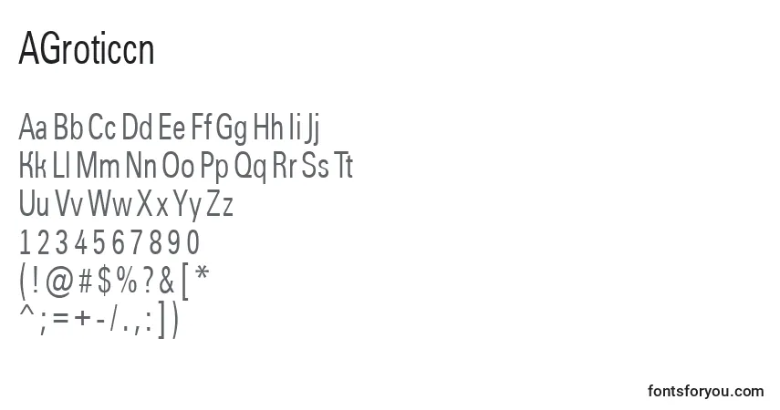AGroticcn Font – alphabet, numbers, special characters
