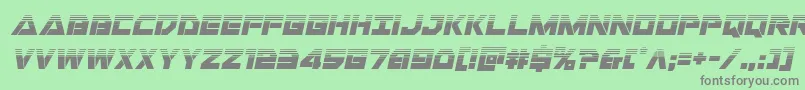 フォントLibertyislandhalfital – 緑の背景に灰色の文字