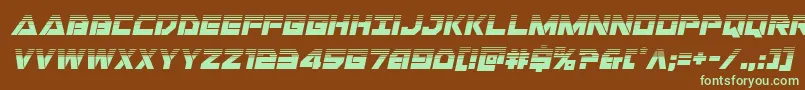 Libertyislandhalfital Font – Green Fonts on Brown Background