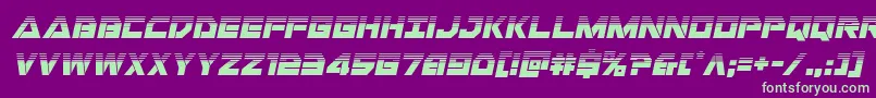 フォントLibertyislandhalfital – 紫の背景に緑のフォント