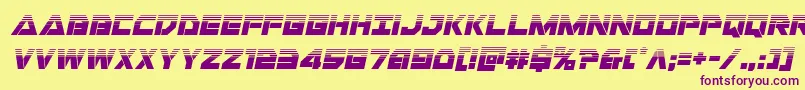 Libertyislandhalfital Font – Purple Fonts on Yellow Background