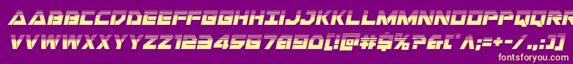 フォントLibertyislandhalfital – 紫の背景に黄色のフォント