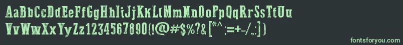 フォントDustWest – 黒い背景に緑の文字