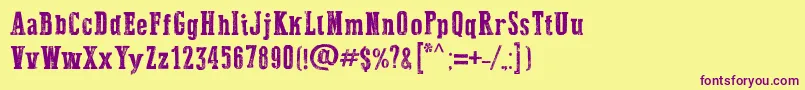 DustWest Font – Purple Fonts on Yellow Background