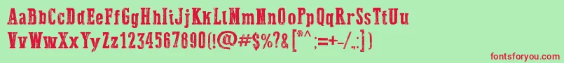 DustWest Font – Red Fonts on Green Background